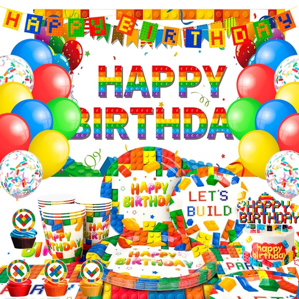 Building Block Party Decoration Building Block Birthday Banner Building Block