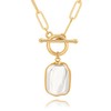CANEVINKA Elegant 18K Gold Plated Baroque Square Pearl Necklace for