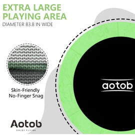 AOTOB 7FT Green Trampoline for Kids Toddler with Enclosure Net &Safety Pad, Mini Trampoline with Heavy Duty Frame Indoor Outdoor,Small Trampoline Max Load 400lbs, Prefect Gifts for Boys and Girls