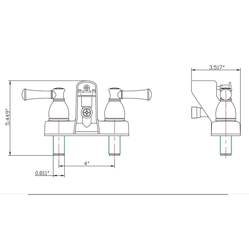 Dura Faucet DF-SA110L-SN RV Tub & Shower Faucet Valve Diverter