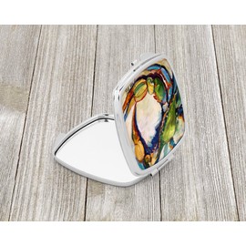 Caroline's Treasures JMK1254SCM #21 Crab Compact Mirror Decorative Travel Makeup Mirror for Women Girls Gifts Pocket Makeup Mirror Folding Handheld