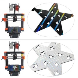 Toaiot 3D Printer Platform H1H Build Plate for Original Prusa MK3 MK3S MK4: 253.8x241mm Double-Sided Smooth Multi Colored Flexible Removable Spring Steel Plate(Light Beam+ Phantom)