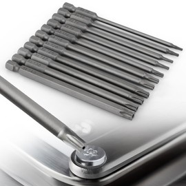 Torx Long Screwdriver Bit Set, 1/4 Inch / 6.35 mm Magnetic Star Head Screw Set, T6-T40, 100 mm Long, Hex Shank, Electric Torx Bit Set, Tools, Pack of 11