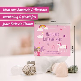 10 x "Unicorn / Fairy Tale" Lucky Stones for Children / Lucky Charm Stone "Magic Lucky Charm" as Party Bag Children's Birthday Unicorn / Lucky Charm Children / Unicorn Birthday Party Bag Children