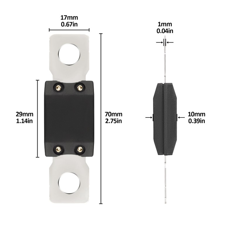 Scelrin 2Pcs 250A MEGA/AMG Fuse, High Current Bolt-on Fuse for
