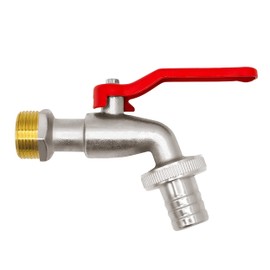 Variosan Ball Tap, Brass, Nickel-Plated, with Hose Fitting