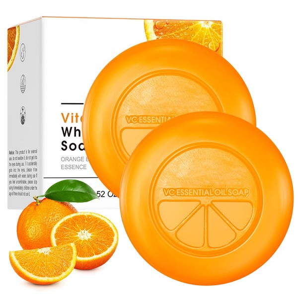 Vitamin C Seife 2er-Pack, Natürliche, Nach Zitrusfrüchten Duftende Reinigungs Soap,