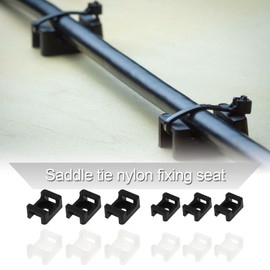 EMSea 200PCS Saddle Type Cable Tie Base Screw Mount Cradle Fixing Holder Wire Management Accessories for 5mm 9mm Width Cable Ties White Black Small Size Large Size