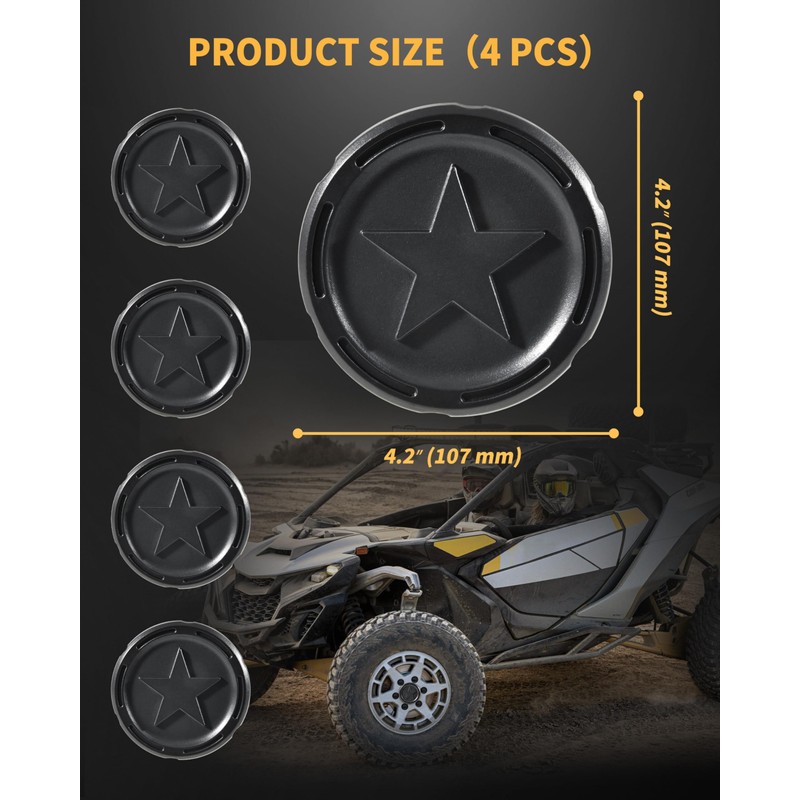 SLORIMOD Wheel Center Caps for Can-Am Maverick R/R MAX 2024-2025