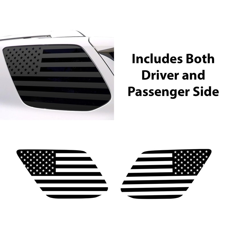 Bogar Tech Designs Precut Quarter Window American Flags Vinyl Decal