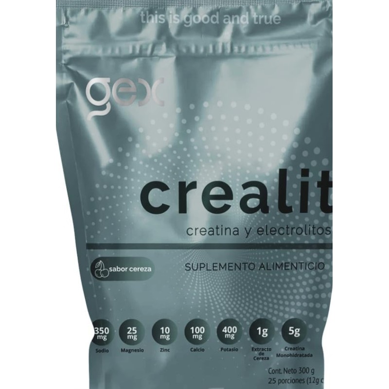 Creatina monohidratada electrolitos extracto de cereza Alta pureza 25 porciones