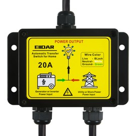 EIIDAR ATS AC120V 20 Amp Auto Transfer Switch，Transfer Switch for Home Generator，Automatic Transfer Switches.