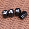VICASKY Universal Fitment Valve Caps Skull Pattern 4pcs Black Car