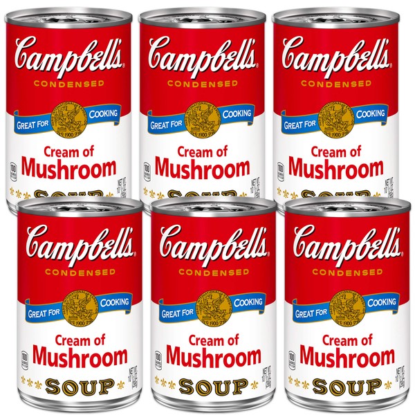 Campbell's Cream of Mushroom Soup 10.5 ounce Cans (Pack of 6)