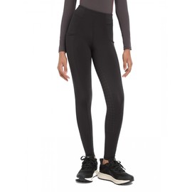 LeMieux Young Rider Orla Pull Ons - Cool, Sweat-Wicking Breeches - Silicone Grip Seat - Phone Pocket - Children's Horse Riding Trousers - Black - 9-10 Years