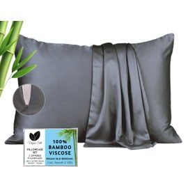 Cooling Pillow Cases King - 100% Viscose Bamboo Pillowcase Set of 2 Zippered, Cool Viscose Bamboo Pillow Cases for Hot Sleepers, Soft Pillow Cases