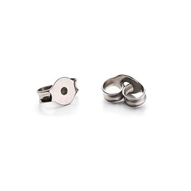 TIABELLE Replacement Ear Stud Clasp - Universal Fit Titanium - Threadless Ear Nut Counter Plug - Allergy Free & Skin Friendly - Handmade in Germany, Titanium