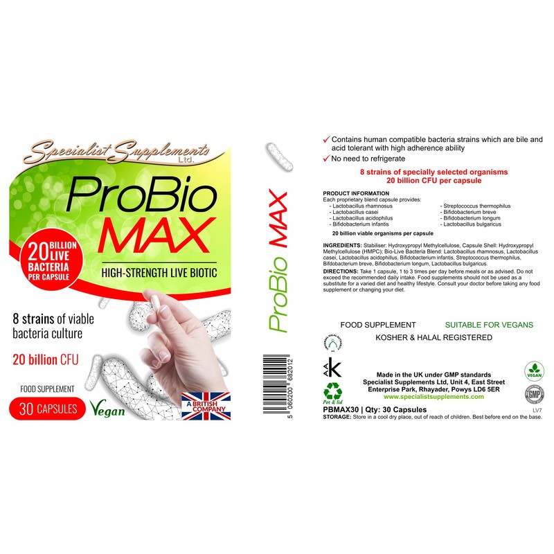 Specialist Supplements ProBio MAX, 30 Capsules