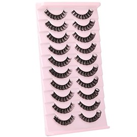 wiwoseo Eyelashes Russian Strip Lashes D Curly Natural Wispy Fluffy