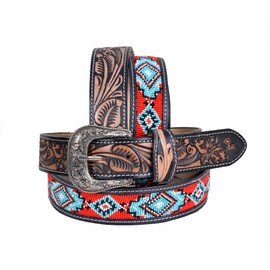 Affilare Western Beaded Genuine Leather Belt For Men and Women 30HQ105-30