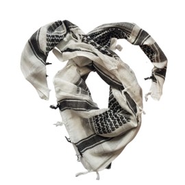 MILSPEC SURPLUS 100% Cotton Black and White Palestinian Shemagh Scarf Arab Keffiyeh Army Military Desert Head Neck Wrap Unisex