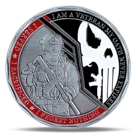 Military Collectible Coin Veterans Oath Challenge Coin (Single Coin)