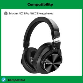 DowiTech Supreme Comfort Headphone Replacement Ear Pads Cushions Headset Earpads Compatible with Srhythm NC75 Pro NC 75 Headphones