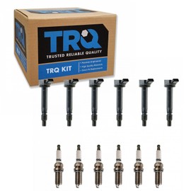 TRQ Ignition Kit Ignition Coil Spark Plugs Compatible with 2006 Lexus GS300 2007-2013 GS350 GS450h 2006-2009 IS250 IS350