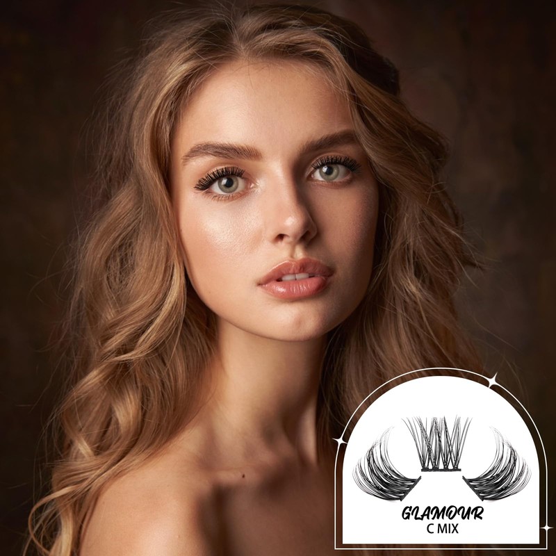 LANKIZ DIY Eyelashes, Individual Extensioning Wisps, C Curl Eyelash Clusters,