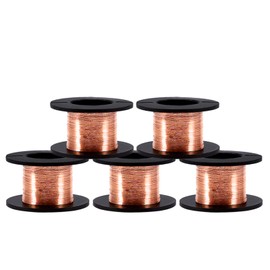 15m Long 0.1mm Diameter Copper Soldering Solder Enamelled Wire Reel -Pack of 5