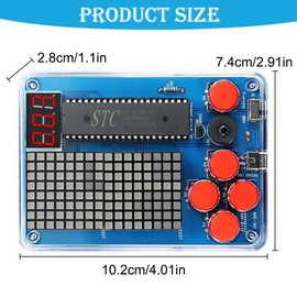 DIY Game Consoles Handset with Acrylic Casing, Electronic Game Console Soldering Kit, Electronic Soldering Exercise Set, Electronic Kit Handheld Game Console for Science Education Fun Soldering