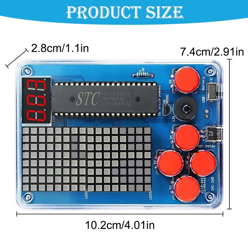 DIY Game Consoles Handset with Acrylic Casing, Electronic Game Console