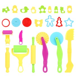 MXTIMWAN Pack of 24 Children's Plasticine Tools, Modelling Clay Accessories Kids Plasticine Tools, Kneading Tool Modelling Clay Accessories for Boys, Girls, DIY Modelling Clay (Multi-Colour)