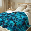 Sleepwish Blue Butterfly Sherpa Fleece Throw Blanket 3D Neon Butterflies