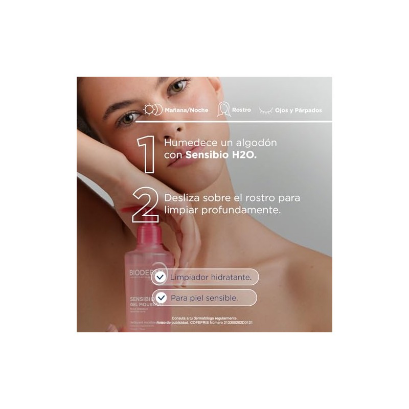 BIODERMA, Limpieza para Piel Sensible, Sensibio H2O 250 + 500ML,