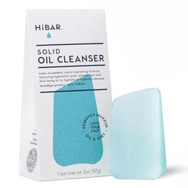 HIBAR Solid Cleansing Oil Bar – Natural Makeup Remover – Melts Makeup, Sunscreen, Dirt, Oil – Eco-Friendly, Vegan, Paraben-Free, Travel-Friendly, 1.7oz Solid Cleansing Bar