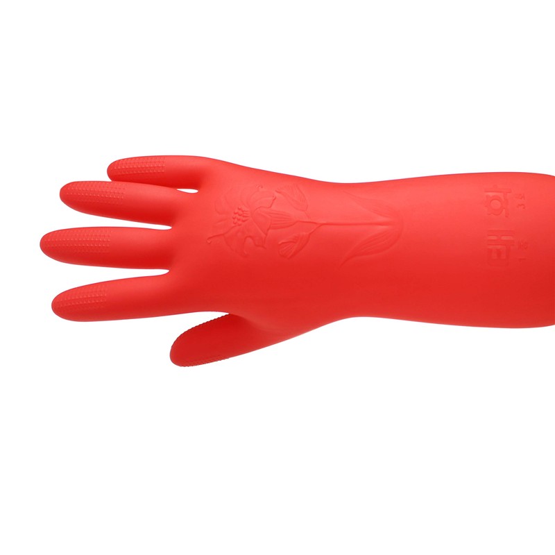 Rubber Cleaning Gloves Kitchen Dishwashing Glove 2-Pair,Waterproof Reuseable, Made in