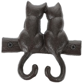 Angoily Wall Mounted Hook, Black Iron Coat Hooks, Decorative Cats Shape Design Wall Hanger Hooks Rack for Kitchen Bathroom Clothes Keys Hats Bags