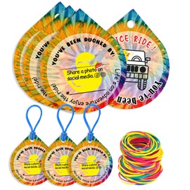 Ducked Tags | You've Been Ducked | 2.5 x 2.05 Card Size 50 Pack Duck Duck Tags Duck Duck Ducking Game Card | Water Drop Shape Design,with Hole and Rubber Bands