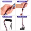 YOKABOZE Walking Cane for Women & Men, Folding Offset Quad