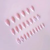 24pcs Almond Nails French Tip - False Nails with Bow