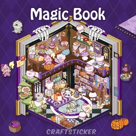 3D Miniature Scene Sticker | DIY Miniature Scenes Sticker Gifts | journalkit | Room Sticker Book sticker - Style: Magic Book