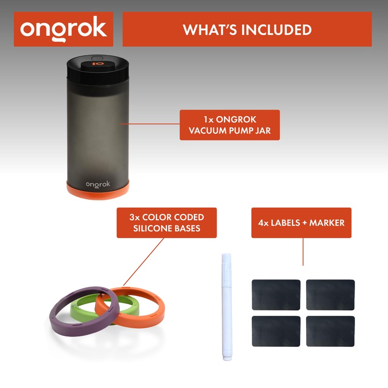 ONGROK Glass Storage Jar with Vacuum Pump Technology, Air Proof