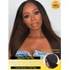 Sunber V Part Wig Human Hair Yaki Straight Ombre Brown