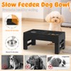 URPOWER 2-in-1 Elevated Slow Feeder Dog Bowls with No-Spill Water