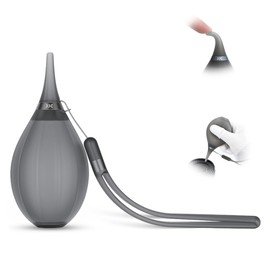 JJC Camera Air Blower for Digital SLR Mirrorless Camera Sensor CCD CMOS Lens Filter, Lens Blower with Lanyard for Outdoor Travel Cleaning-Clear Black