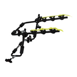Trunk Mount 3-Bike Carrier for Sedans, Hatchbacks, SUVs, Black with Yellow Straps