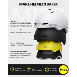 OutdoorMaster Diamond II MIPS Ski Helmet with Ski Goggles PRO Set - Adjustable Fit Snowboard Helmet and Snow Goggles Set - Snow Sport Helmet for Men, Women & Youth - Matte White, L