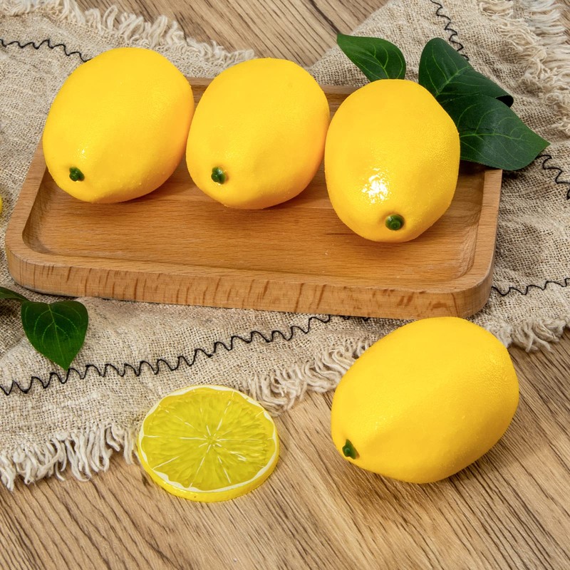 BigOtters 20PCS Small Artificial Lemons, 2.4 x 1.8 Inch Fake