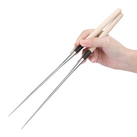 Stainless Steel Chopsticks Reusable Chop Sticks Extra Long 31.5 cm/ 12.4 Inch Cooking Chopsticks Metal Frying Noodle Sushi Japanese Chopsticks